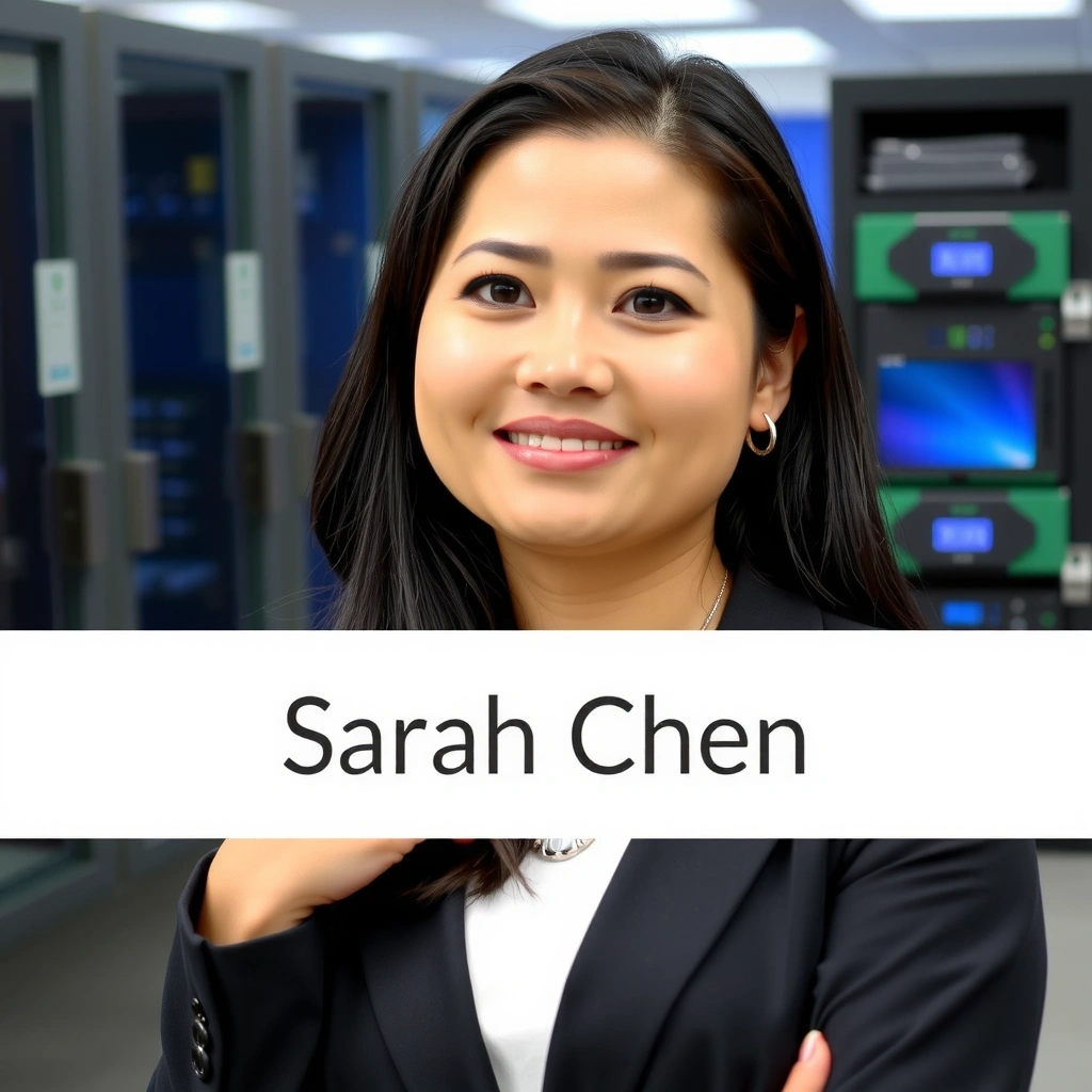 Portrait of Sarah Chen, Back-End Architect