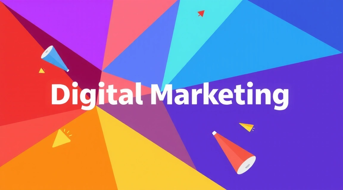 Geometric abstract patterns conveying digital marketing strategies