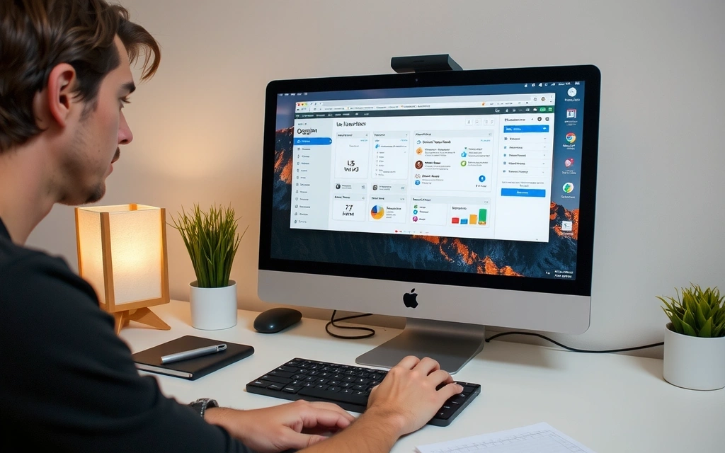 Designer working on UI/UX for an e-learning platform on a computer