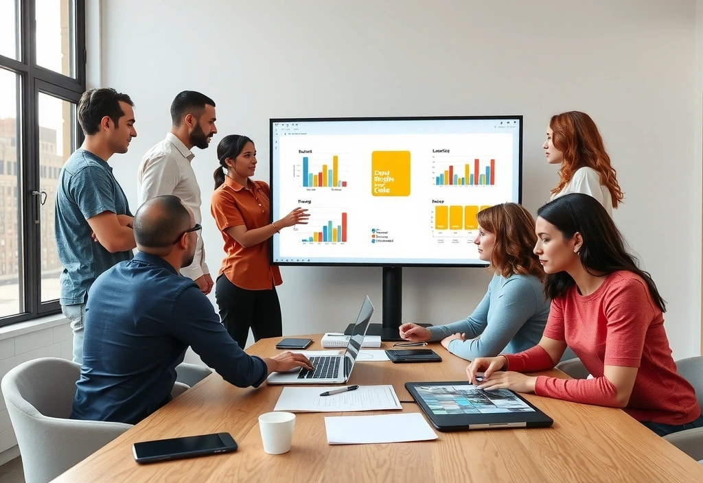 Team reviewing project details