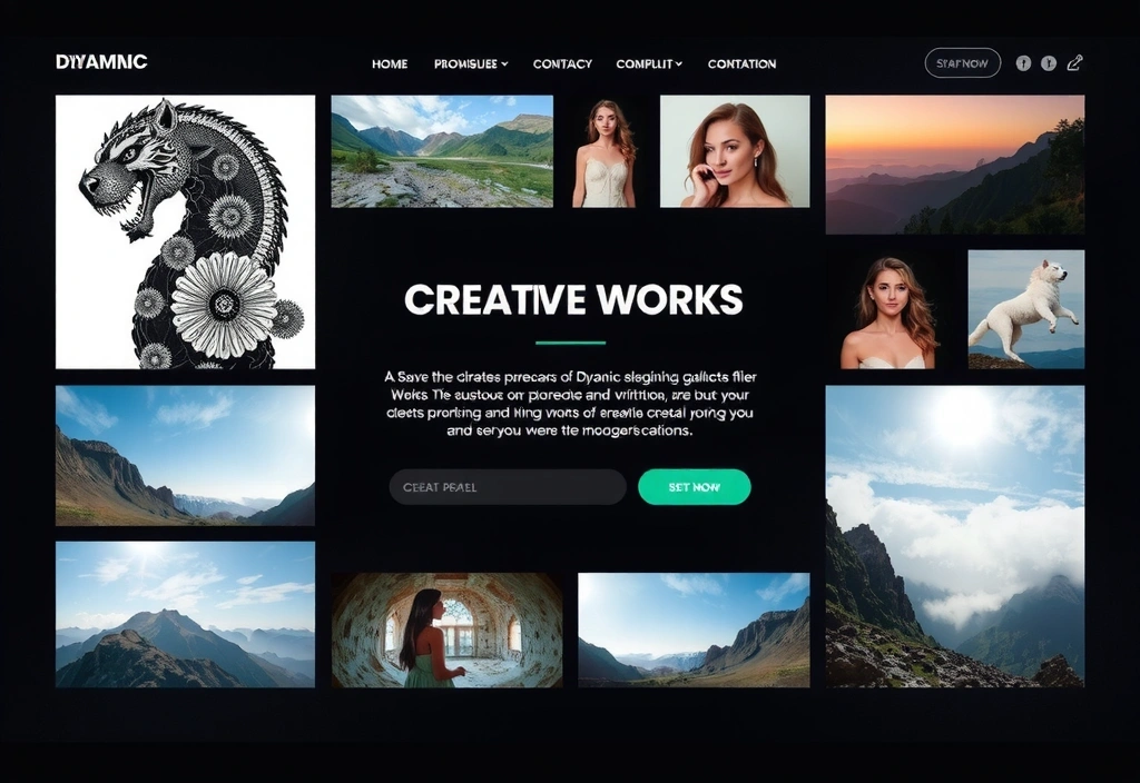 Dynamic portfolio website showcasing creative works with interactive galleries