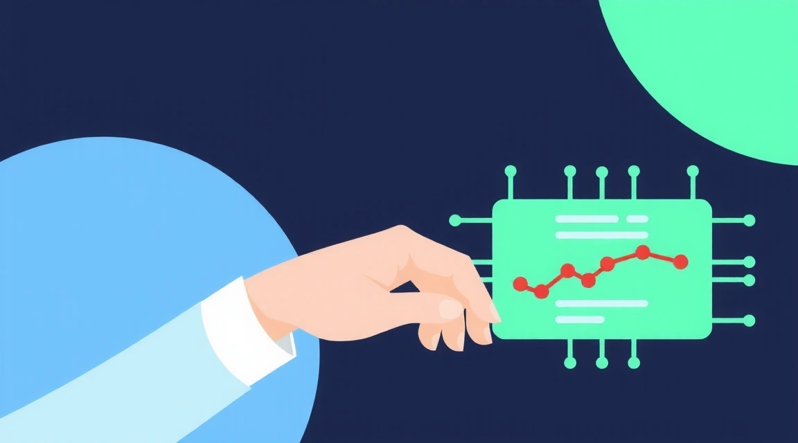 Abstract illustration of a user interacting with data, symbolizing control and transparency