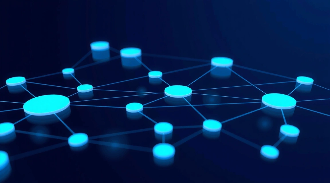 Interconnected network nodes representing data sharing