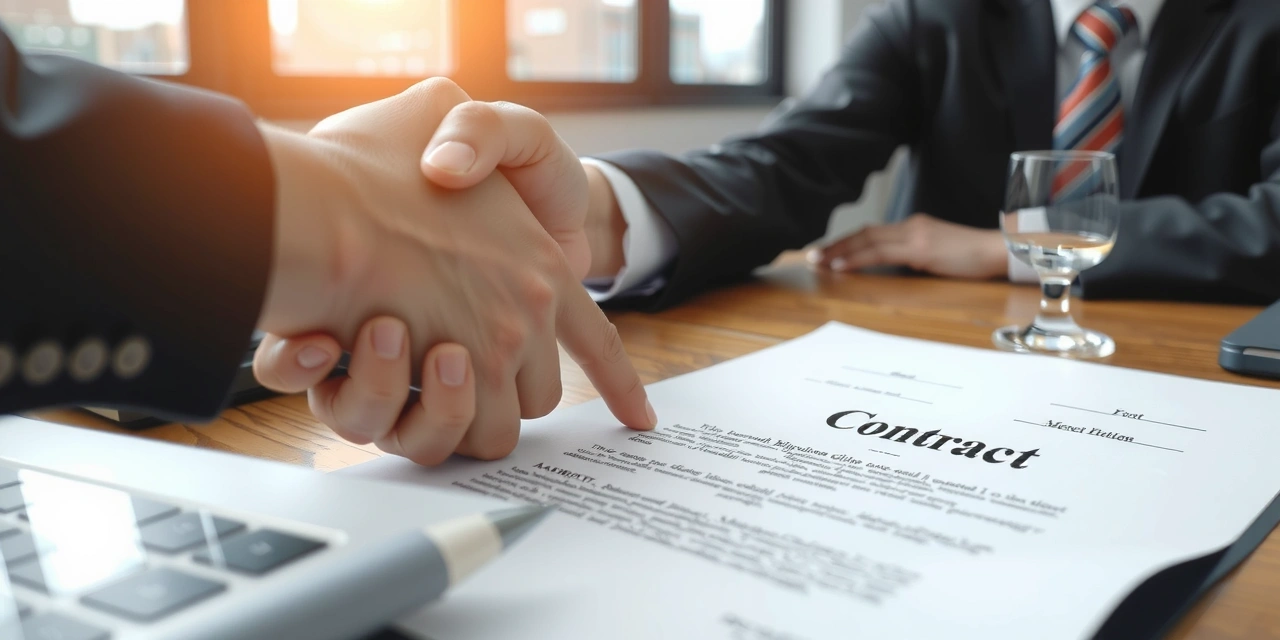 Agreement handshake over a contract
