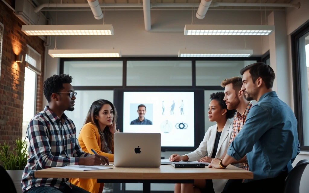 Team collaborating on a digital project